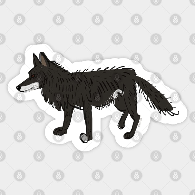 Himalayan Black Wolf Sticker by belettelepink